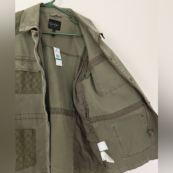 Jessica Simpson Eyelet Stretch Military Style Jacket - Picture 7 of 9
